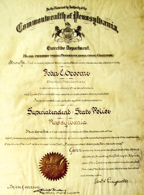 john groome's-appointment document